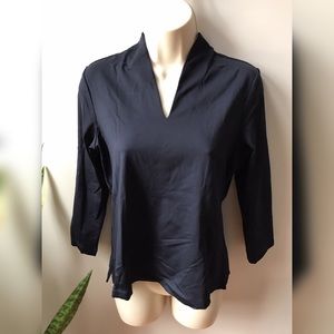 Tour Tech Windbreaker V Neck Shirt Navy Small NWT